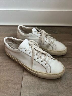 Common Projects Achilles White Leather Low-Top Sneakers Classic Casual Shoes 37